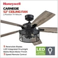 thumbnail image 3 of Honeywell Carnegie Ceiling Fan, Quiet Motor and Remote Control, 52", Matte Black, 3 of 10