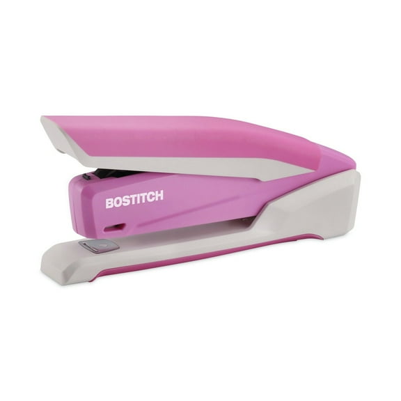 Bostitch InCourage™ Spring-Powered Antimicrobial* Desktop Stapler, 20-sheet capacity, pink/white