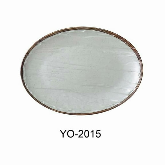 Yanco YO-2015 15 x 11.125 x 1.5 in. Yoto Melamine Oval Plate, Matte - Pack of 12