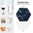 thumbnail image 7 of Bingfone Vintage Ice blue light spot jellyfish Leather Drinks Coasters with Set of 6,Suitable for Home Kitchen,Coffee Cup Coasters Home Gift, 7 of 7