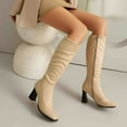 thumbnail image 5 of Mostsola Knee High Boots Women Heel Zip up Suede Fall Boots for Women 2025 Mid Calf Boots, 5 of 9