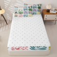 thumbnail image 4 of jejeloiu Scandinavian Floral Zipper Twin Comforter Sets with Fitted Sheet and 2 Pillowcases For Girls,Bright Print Zipper Bedding Set,White Multi Color,Reversible,4 Pieces, 4 of 7