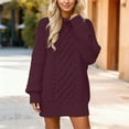 thumbnail image 2 of Arlun Womens Sweaters Dress Oversized Cable Knit Long Sleeve Short Dresses 2026 Solid Color Relaxed Fit Fall Streetwear Outfits Vacation Winter Clothes Red XL, 2 of 4