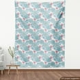 thumbnail image 4 of Ambesonne Floral Fabric by the Yard Upholstery, Chrysanthemum Pattern Print, 1 Yard, Pale Blue and Pastel Pink, 4 of 5