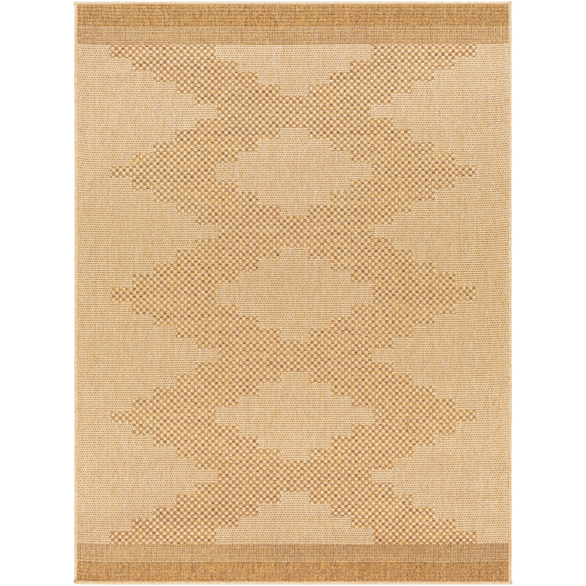Livabliss Pismo Beach Modern Indoor/Outdoor Area Rug,7'10" Round,Tan