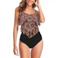 thumbnail image 4 of Pisexur Swimsuits for Women Two Piece Bathing Suits Ruffled Flounce Top with High Waisted Bottom Bikini Set, 4 of 5