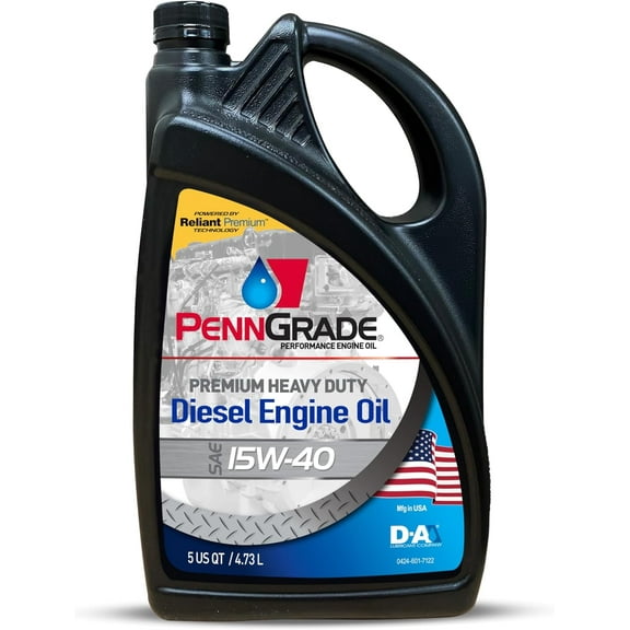 PENN GRADE 72100, Reliant Premium Heavy Duty Engine Oil SAE 15W-40, 5 Quart (1 Pack)