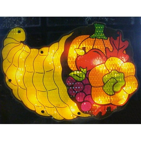 Northlight Seasonal Lighted Thanksgiving Cornucopia Window