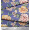 thumbnail image 2 of Soimoi polyester Crepe Fabric Leaves & Rose Flower Decor Fabric Printed Yard 42 Inch Wide, 2 of 3