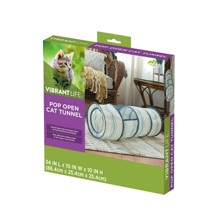 Vibrant Life Pop Open Pet Tunnel Cat and Kitten Toy Gray One Size Walmart
