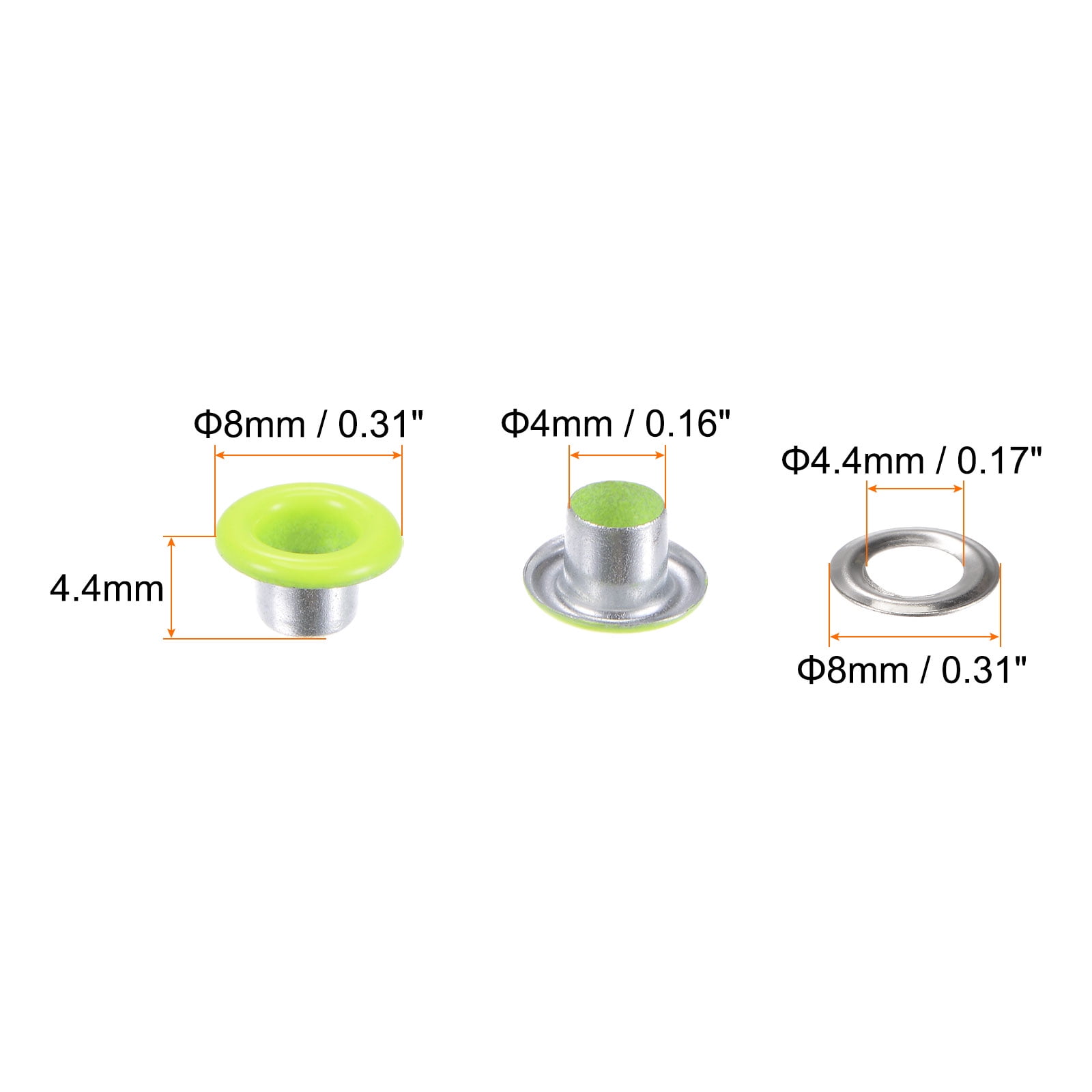 100set Grommets Kit Metal Eyelets 4mm Grommet Tool for Shoes