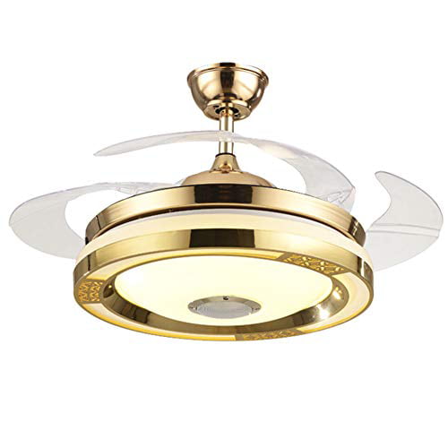 Modern 42" LED Invisible Ceiling Fan Light Remote Chandelier Fan w/ Bluetooth US 
