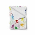 thumbnail image 2 of Kangaroo Soft Flannel Fleece Throw Blanket, Wildlife Concept of Vibrant Color Hand-drawn Animal in Random Sequence, Cozy Plush for Indoor and Outdoor Use, 70" x 90", Multicolor, by Ambesonne, 2 of 6