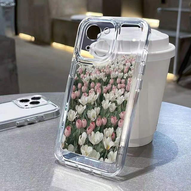 Funda transparente de cristal con mariposas para iPhone, carcasa para iPhone 13, 14 Pro Max, 11, 12 Pro Max, XS, X, XR, 7, 8 Plus, 14 Fivean unisex