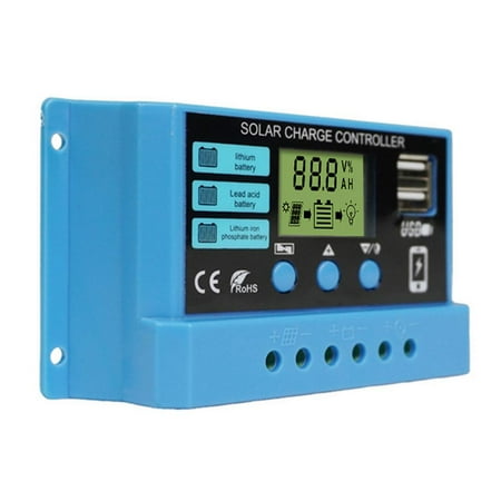 

Fovolat Solar Charge Controller PWM Multi-Function PWM 12V/ 24V Intelligent Voltage Regulator LCD Display Automatic Solar Charge Controller Adjustable Parameter appropriate