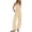 Beige, variant on Womens Casual Strapless Jumpsuits off Shoulder Long Wide Leg Pants Drawstring One Piece Jumpsuit with Pockets White