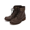 thumbnail image 5 of Nature Breeze Lug-25 New Women Brush Leatherette Stud Combat Motorcycle Bootie, 5 of 5