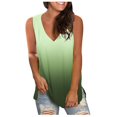 thumbnail image 2 of TAGOLD Womens Summer Tops,Women's Casual Printing V-Neck Gradient Sleeveness Tops Loose Vest Blouses Green S, 2 of 4