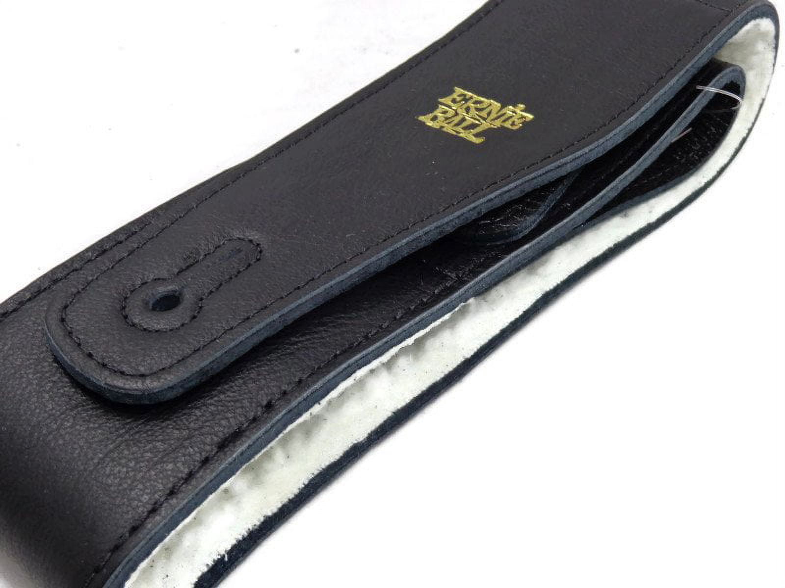 Ernie Ball Italian Leather w/Fur Padding 2.5" Strap Black