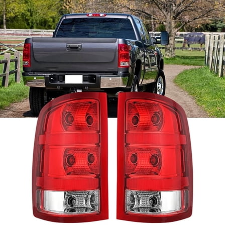Nilight Taillight Assembly Compatible with 2007 2008 2009 2010 2011 2012 2013 GMC Sierra 1500 2500HD 3500HD Rear Lamp Replacement OE Style Driver and Passenger Side