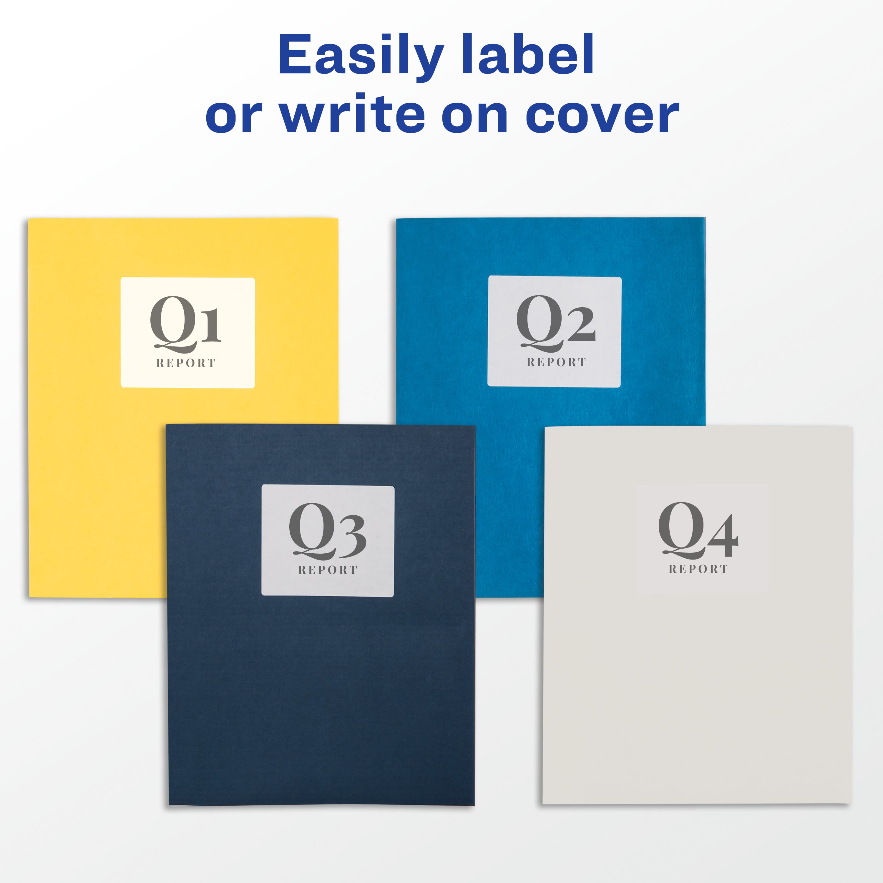 Avery Two Pocket Folders, Holds up to 40 Sheets, Business Card Slot, 25 per Pack, 2 Packs, 50 Yellow Folders Total (01674)
