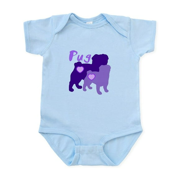 CafePress - PUG PURPLE Body Suit - Baby Light Bodysuit, Size Newborn - 24 Months