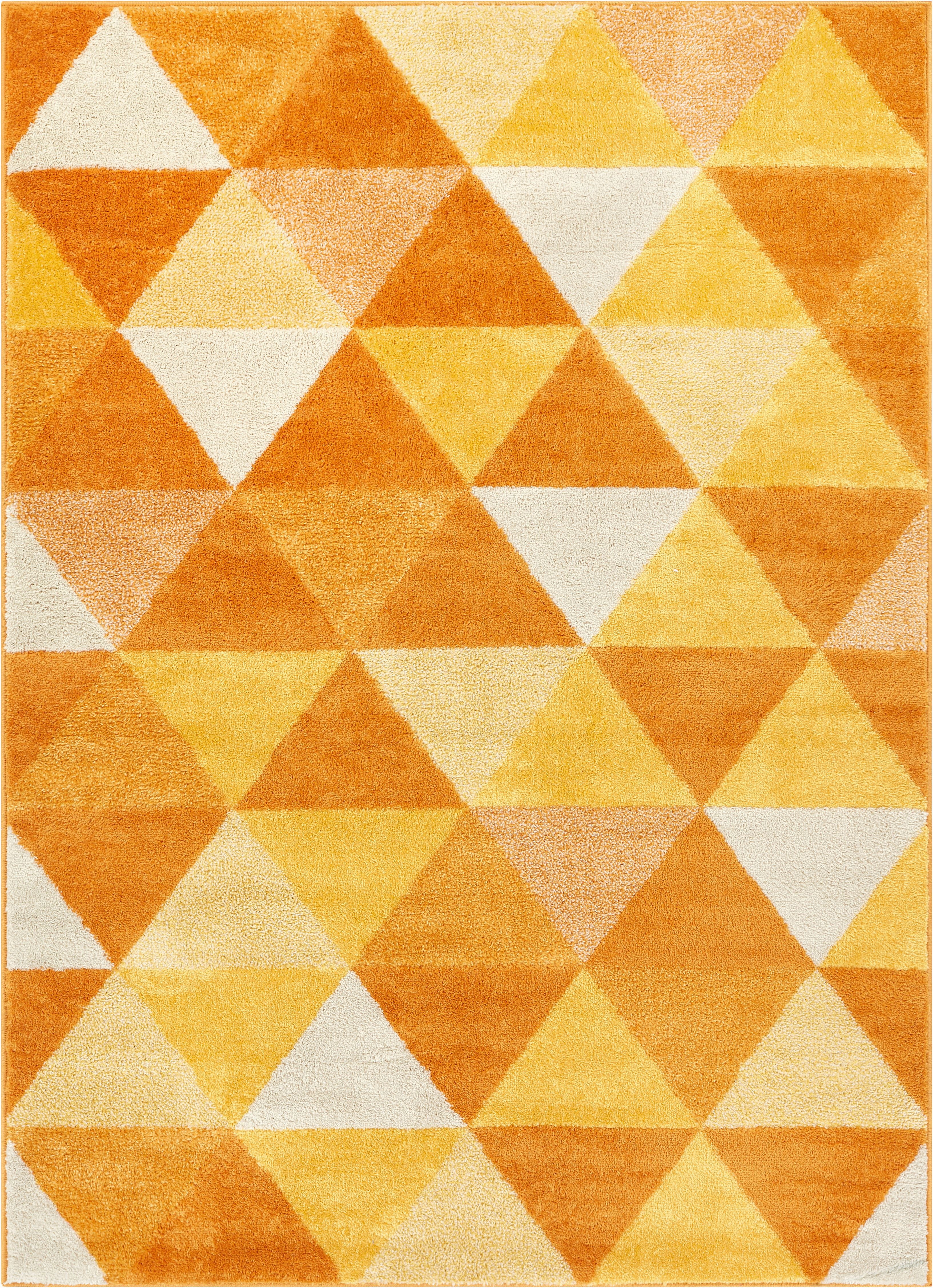 Well Woven Mystic Alvin Mid-Century Modern Geometric Orange 3'11" x 5'3" Area Rug