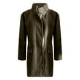 thumbnail image 4 of Women's Long Coat Classic Front Zip Casual Blended Wool Coat With winter coats for women, 4 of 4