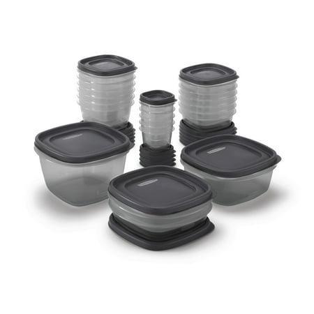 Rubbermaid EasyFindLids 24 Piece Food Storage Containers Variety Set, Gray
