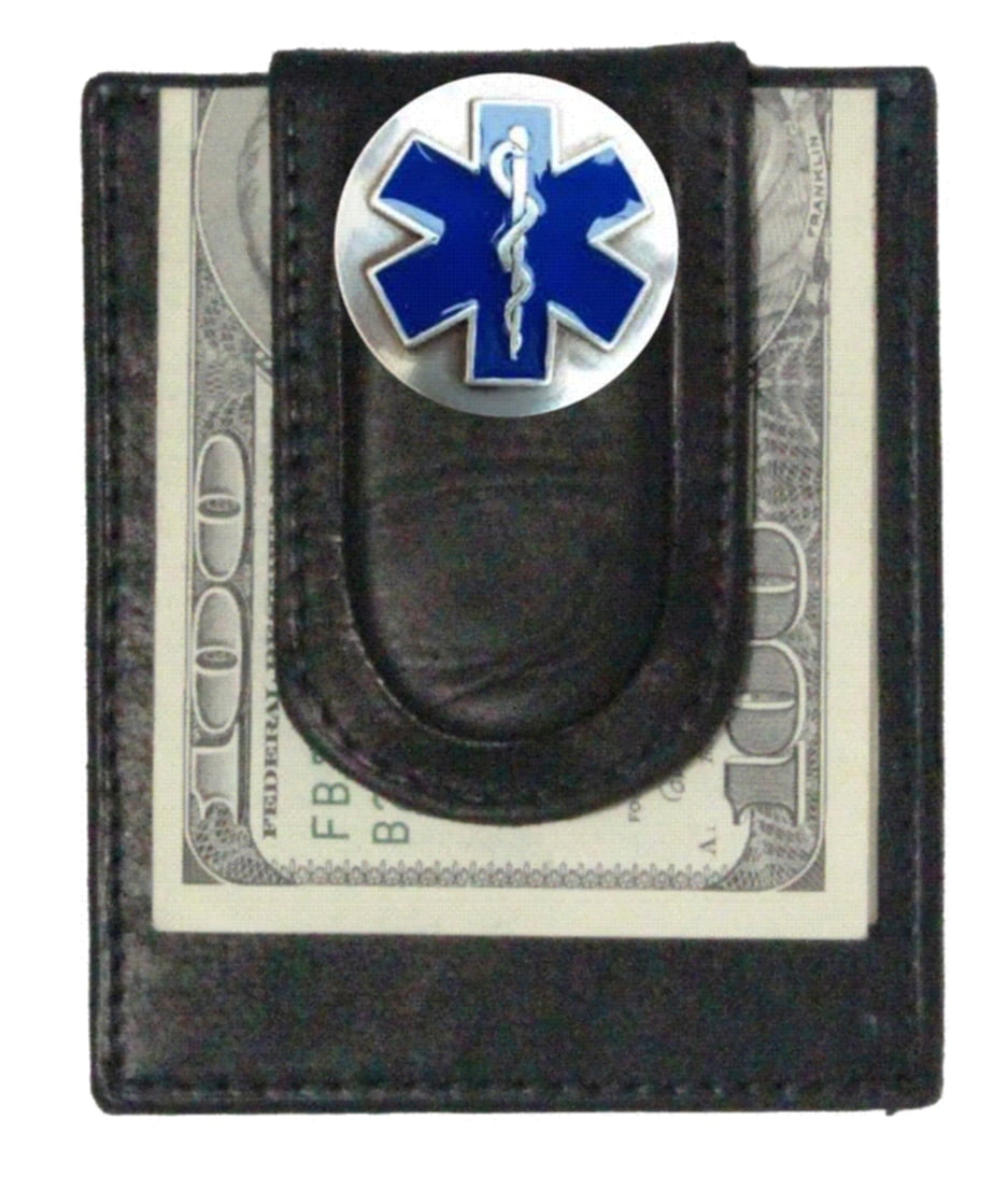 Cross of Life Bi-fold Wallet Hair on Hide Black Custom EMT EMS