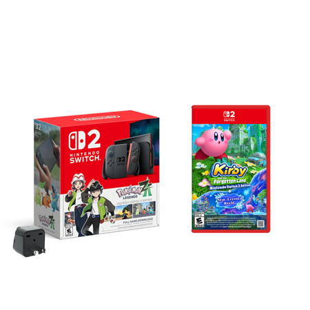 Nintendo Switch™ 2 + Pokémon™ Legends: Z-A - Nintendo Switch™ 2 Edition Bundle + Kirby and The Forgotten Land with Universal Travel Adapter – International Version