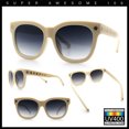 thumbnail image 2 of Womens Floral Star Metal Stud Jewel Arm Boyfriend Horn Rim Rectangle Sunglasses Ivory - Smoke, 2 of 8
