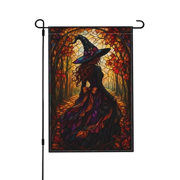 Garden Flag Autumn Forest Stained Design Outdoor Decor 12x18 Inch