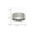 thumbnail image 2 of Chisel 8mm Stainless Steel Grooved Comfort Fit Wedding Band Ring, 2 of 7
