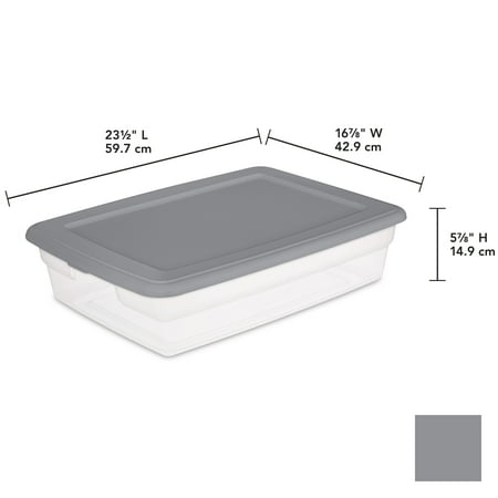 Sterilite 28 Qt. Storage Box Titanium Set of 8 - Walmart.com - Walmart.com