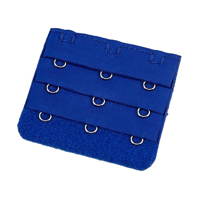 Extension Strap Bra Extender Buckle 3 Hook Women Colorful Buttons Accessories Practical Elastic Multicolor Clips Tight 3 Rows Underwear royal blue