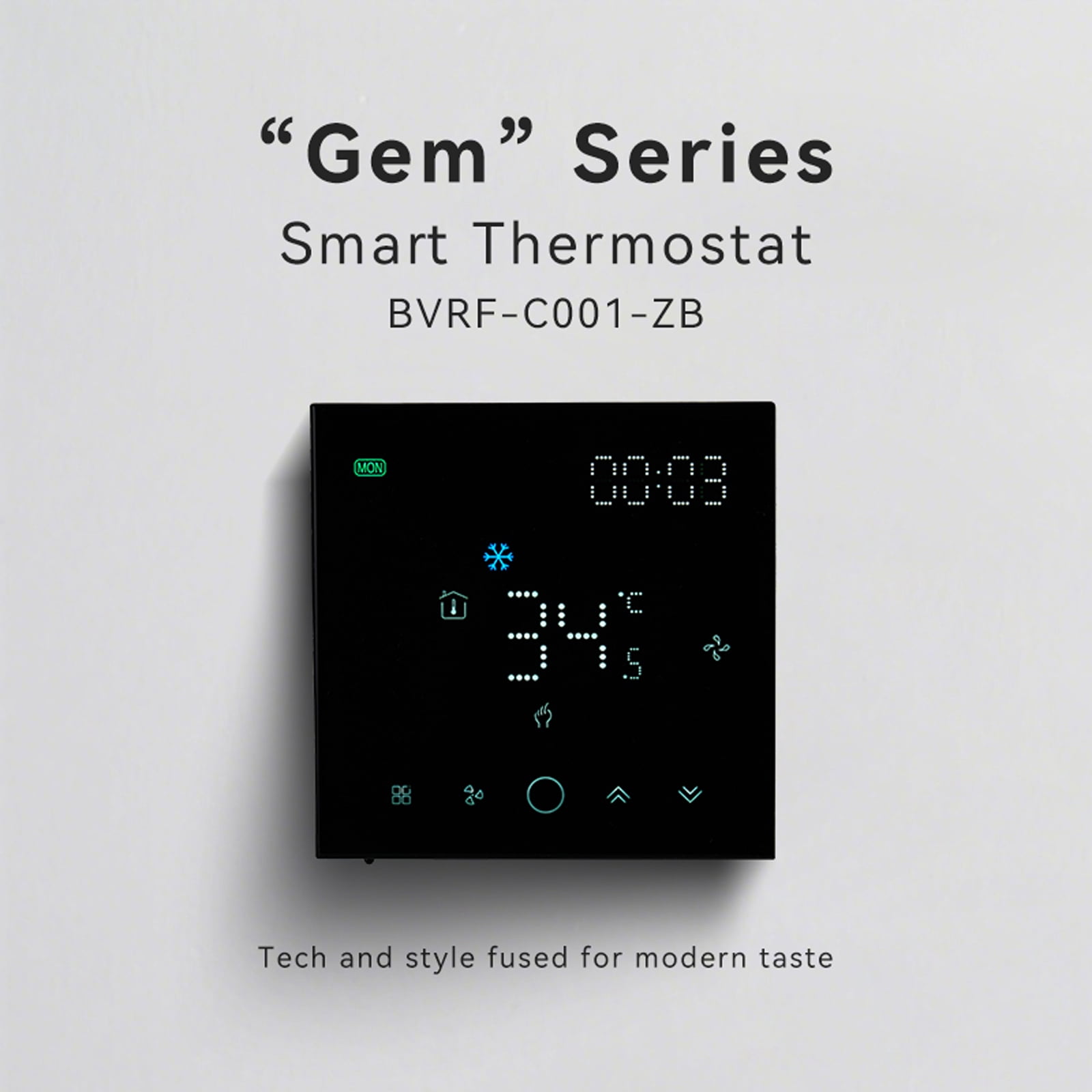 ZigBee VRF/VRV Central Air Conditioning Thermostat - Digital Temperature Controller with Tuya Smart Life App, Remote Control for Home Automation