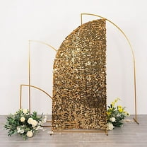 BalsaCircle 6 feet Gold Big Payette Sequin Double Sided Half Moon Wedding Arch Backdrop Stand Cover Party Events