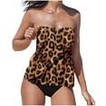 thumbnail image 2 of Neewe 2PC Summer Blouson Print Swimsuits for Women 2026 Tummy Control Bathing Suits Swim Tankini and Shorts, 2 of 4