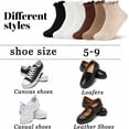 thumbnail image 6 of Lanola Ruffle Socks Womens 6 Pairs，Cute Ankle Lettuce Edge Frilly Crew Athletic Socks, 6 of 6