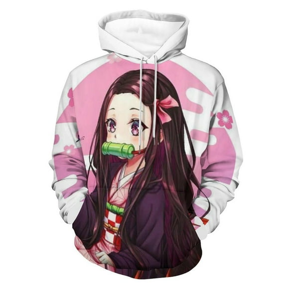 Kamado Nezuko Unisex Adult Hoodie Casual Hooded Sweatshirt Pullover Novelty 3D Printed Sweater Jacket S