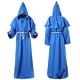 thumbnail image 1 of Disfraz de monje medieval, disfraz de sacerdote mago, disfraz de Halloween, disfraz de cosplay de túnica de muerte, 1 of 5