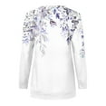 thumbnail image 4 of Blmnix Spring Tops for Women 2024 Long Sleeve Purple High Neck Dressy Floral Loose Blouse Trendy Blouses, 4 of 5