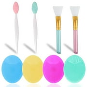 Set of 8, Beauty Tool Brush Set, findTop 4 Silicone Face Scrubbers Exfoliating Brushes Facial Cleaning Brushes, 2 Silicone Exfoliating Lip Scrub Brushes and 2 Silicone Brushes