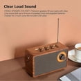 thumbnail image 5 of Radio FM retro portátil de madera con Bluetooth, altavoz de graves, manos libres, reproductor MP3, compatible con USB/tarjeta TF/AUX., 5 of 5