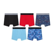 Hanes Boys Boxers Underwear Pack, 5-Pack, Cotton-Stretch Boxer Briefs for Boys, Moisture-Wicking