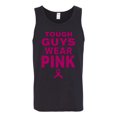 thumbnail image 2 of Wild Bobby Tough Guys Wear Pink Distressed Breast Cancer Awareness Men Tank Top, Black, Small, 2 of 6