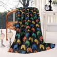 thumbnail image 2 of Multicolor Controllers Games Icons Black Pattern Blanket,Comfortable Soft Flannel Throw Blanket,All Season,Warm Lightweight Blankets for Sofa Bed Couch Living Room Chair,50"x60", 2 of 4