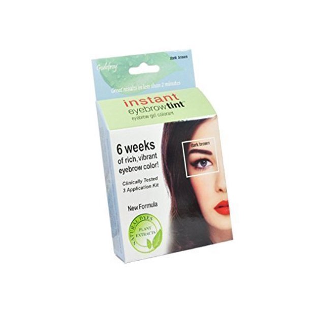 New Formula Godefroy Instant Eyebrow Tint DARK BROWN Botanicals 3