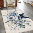 thumbnail image 4 of Area Rug 48×72in, Blue Eucalyptus Leaves Vase on Linen Floor Carpet Living Room Rug, Spring Flower Leaf Non-Slip Welcome Mat Indoor Rugs for Bedroom Dining Room, 4 of 9